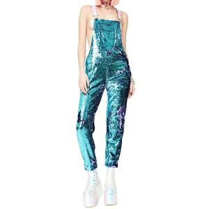 Jackalope Land Mermaid Mystic Sequin Jogger Overalls XXL Festival Rave Pride